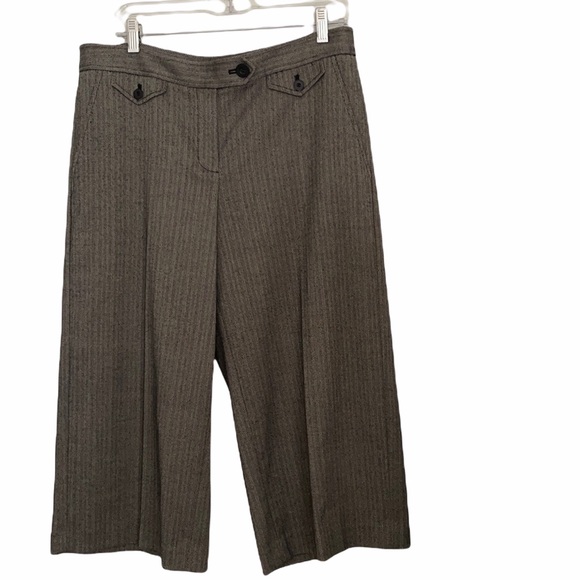 Vintage Pants - Vintage wide leg herringbone short cropped pants culottes